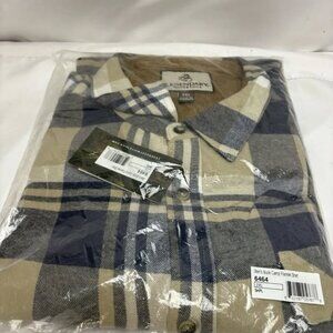 NWT Legendary Whitetails Flannel Blue Beige Plaid 2XL Buck Camp Shirt (QQ)